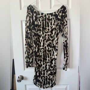 Leopard Print Long Sleeve Dress